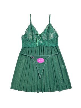 NWT | Avidlove Emerald Green Lace Babydoll & G-String Lingerie Set 2XL
